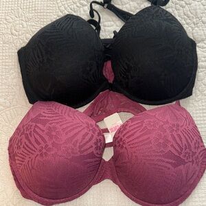 Victoria's Secret Black and Purple Lace Bras